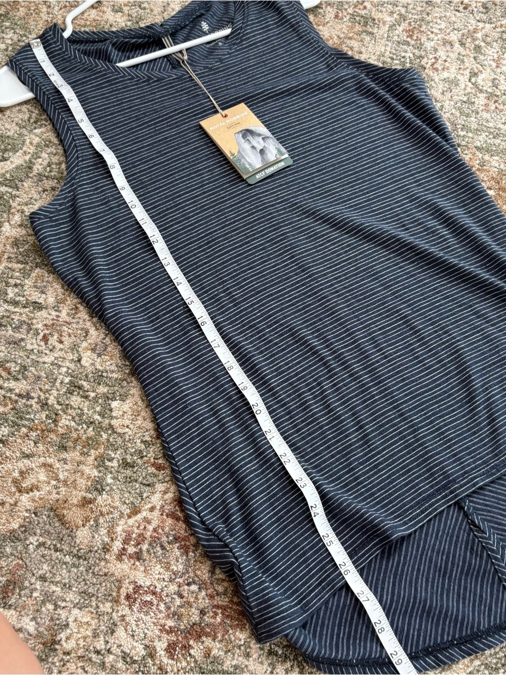 Royal Robbins Vacationer Tank Top Hemp Cotton Blue Striped Small Eclipse - Picture 11 of 11